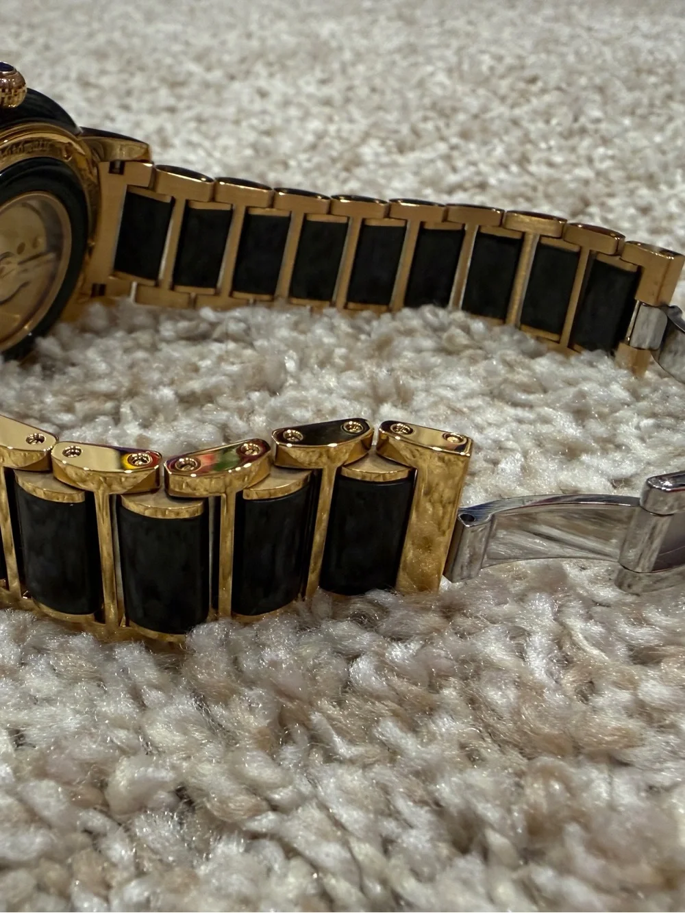 Men's Gold and Black Automatic Dress Watch